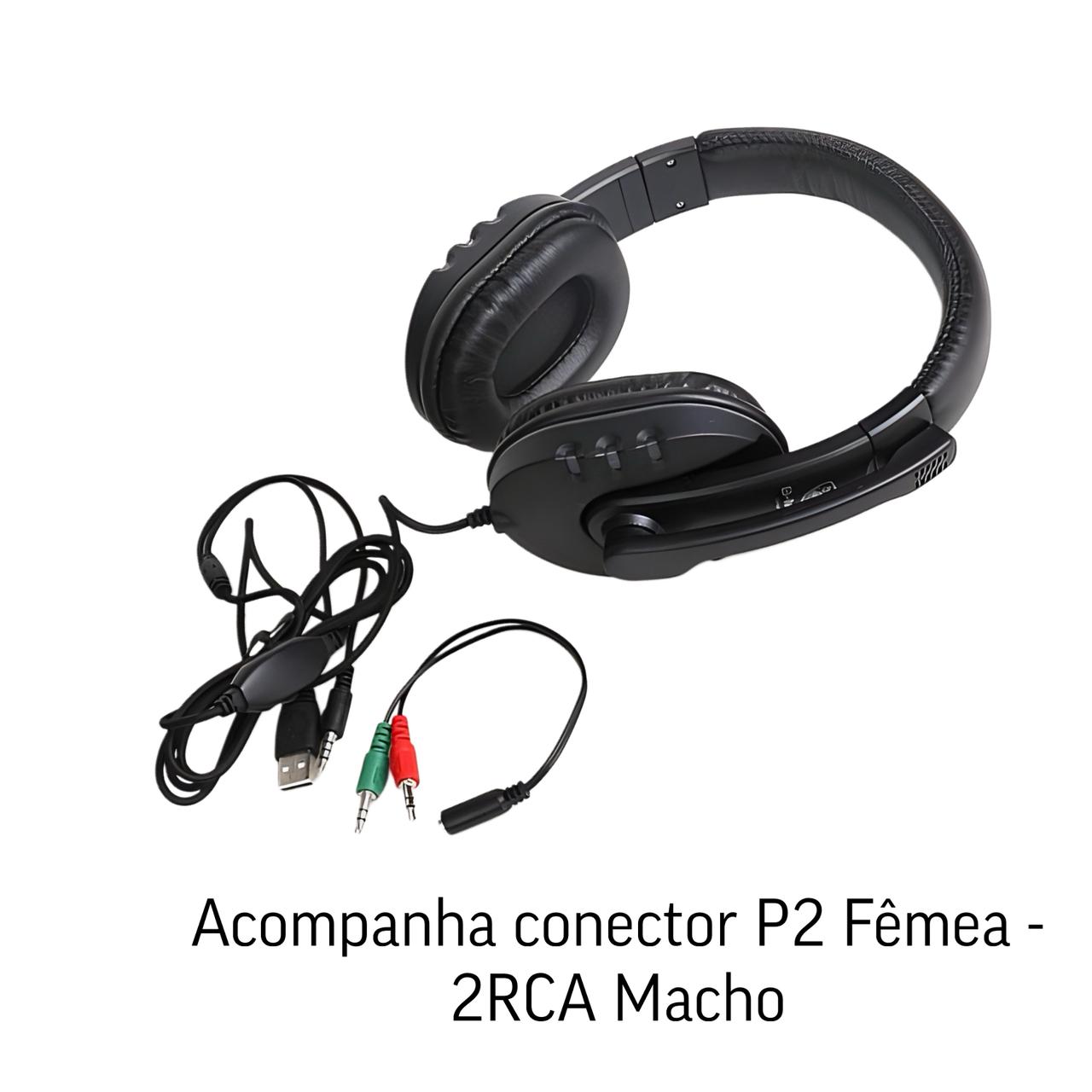 Fone Headset Gamer Com Fio Conector P3 E USB B-Max BM-216